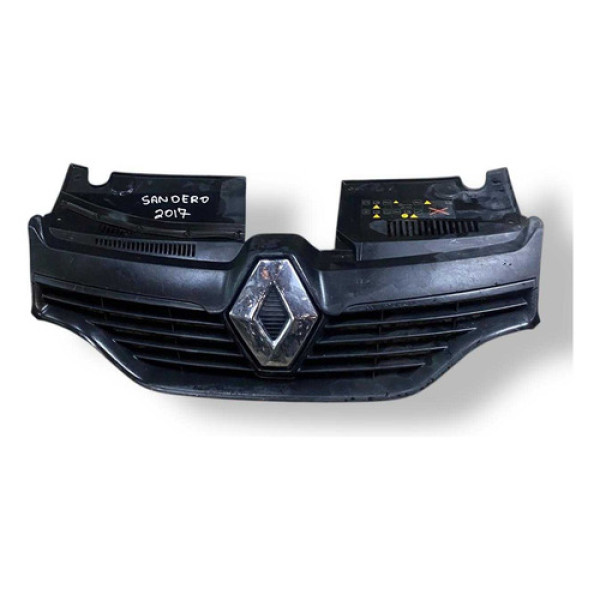 Grade Superior Dianteiro Renault Sandero 2013/16 - 26271784 Preto Brilhante