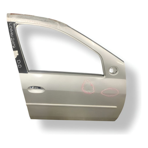 Porta Dianteira Direita Renault Logan 2012 2013 2014 Detalhe - Dianteira - Dianteira - Prateado
