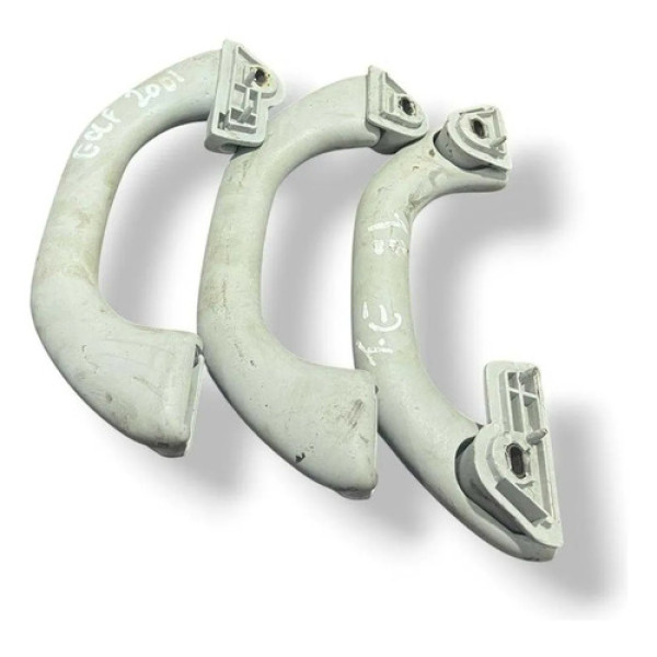 Kit 3 Alça Teto Volkswagen Golf 2001 2002 2003 2004 2005 Prateado