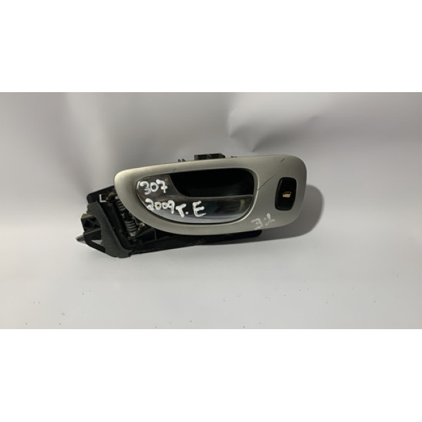 Maçaneta Interna Traseira Esquerda Peugeot  307 2010 Preto Traseira