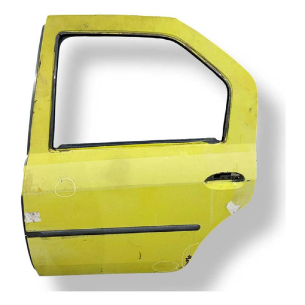 Porta Traseira Esquerda Renault Logan 1.6 2008 2009 Detalhe Traseira Esquerda Amarelo