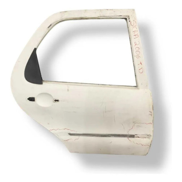 Porta Traseira Direita Fiat Siena 2006 2007 A 2009 Detalhe Traseira Esquerda Branco