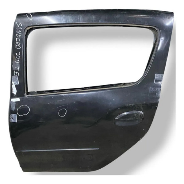 Porta Traseiro Esquerda Renault Sandero 2012 2013 Detalhes Traseira Esquerda Preto