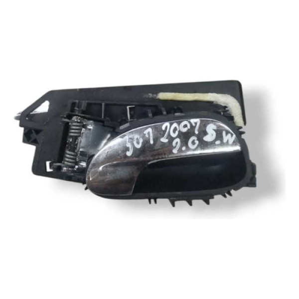 Maçaneta Int Traseira Direita Peugeot 307 Sw 2007 96436044 Preto Traseira