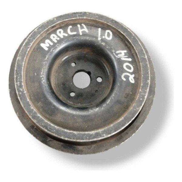 Polia Virabrequim Nissan March Versa 1.6 16v - 2014 A 2019 Prateado