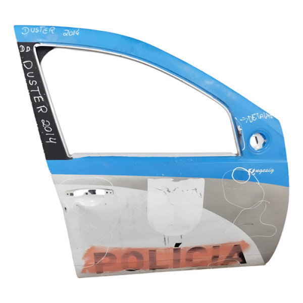 Porta Dianteira Direita Renault  Duster 2.0  2014 Detalhe  Direita Azul-turquesa