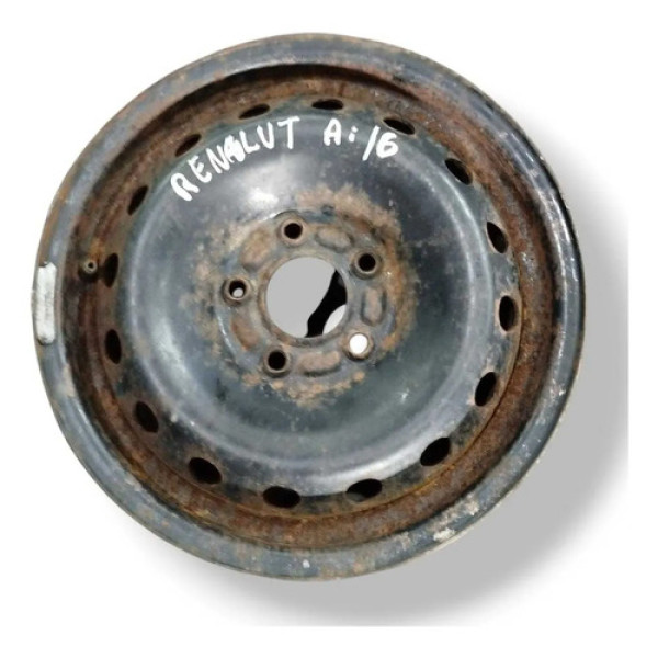 Roda De Ferro Aro 16 Renault Avulsa 5 Furos Preto
