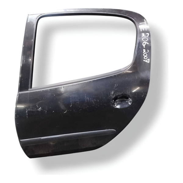 Porta Traseira Esquerda Peugeot 206 1.6 2006/2007/2008/2009 Preto Traseira Esquerda