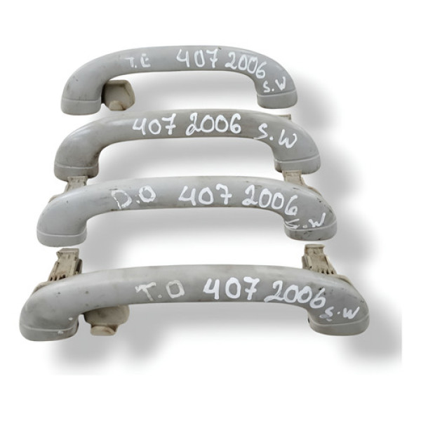 Kit Alças Pega Mão Teto Peugeot 407 Sw 3.0 2006 2007 2008 Cinza