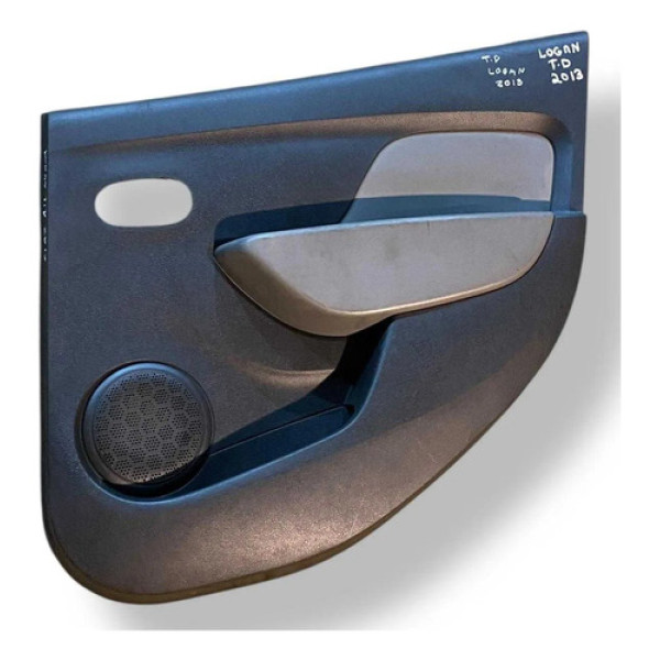 Forro Porta Traseiro Direito Renault Sandero Logan 2013 Preto Com Detalhe Cinza