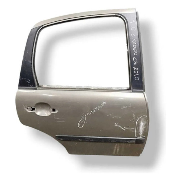 Porta Traseira Direita  Citroën C3 1.4 2011 2012 Detalhe Traseira Direita Verde-musgo