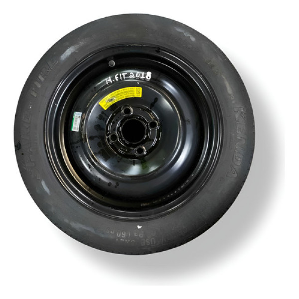 Roda Estepe Pneu  Honda Fit 2015 2016 2017 2018 2019 2020 Preto