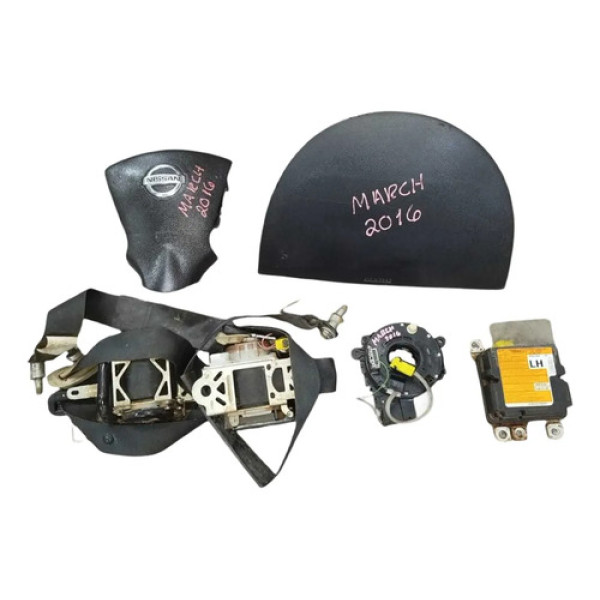 Kit Airbag Nissan March  2016 2017 2018 2019 2020 Preto