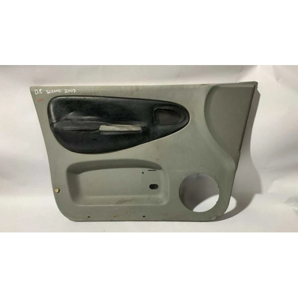 Forro Porta Diant Esquerda Renault Scenic 2007 7702280076 Cinza Com Detalhe Em Preto