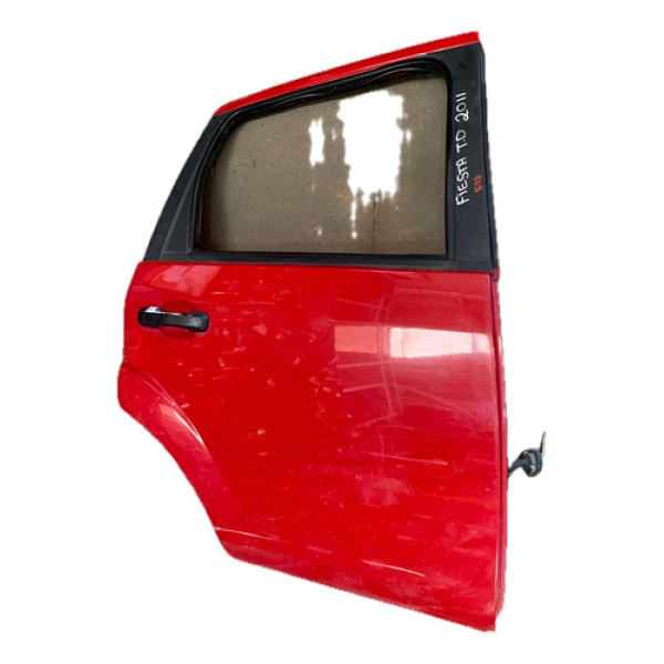 Porta Traseira Direita Ford Fiesta C/vidro 2011 Traseira Direita Vermelho