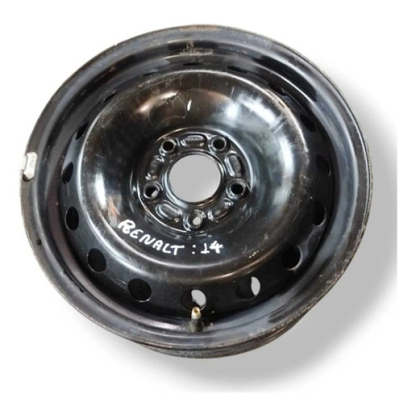 Roda De Ferro Aro 14 Renault Avulsa 5 Furos Preto