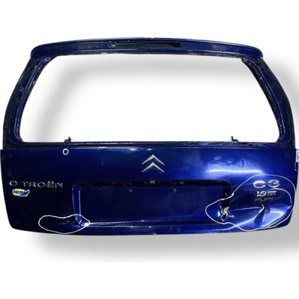 Tampa Traseira Porta Malas Citroën C3 1.6 2007/2008 Detalhe Azul