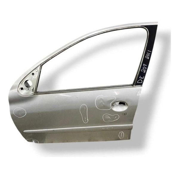 Porta Dianteira Esquerda Peugeot 207 1.4 - 2011 2012 Detalhe Dianteira Esquerda Prateado