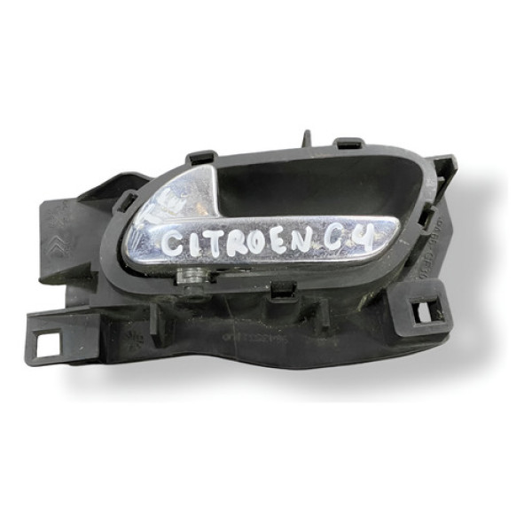 Maçaneta Interna Traseira Esquerda Citroën C4 2008 100187386 Prateado Traseira