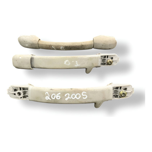 Kit Alça Puxador Teto Peugeot 206 2005 2006 2007 2008 2009 Branco