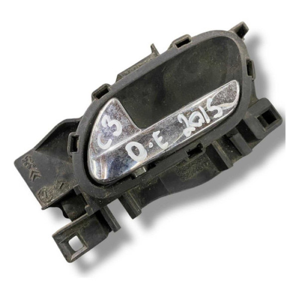 Maçaneta Interna Dianteira Esquerda C3 2015 2016 9683446877 Prateado Dianteira