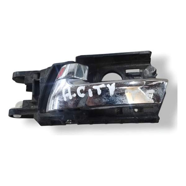 Maçaneta Interna Traseira Esquerda Honda  City 1.5 2012 2013 Prateado Traseira