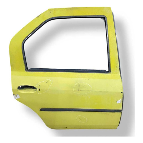 Porta Traseira Direito Renault Logan 2008 2009 2010 Detalhe Traseira Direita Amarelo