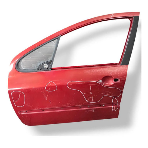 Porta Dianteira Esquerda Peugeot 307 2004 2005 2006 Detalhe Dianteira Esquerda Vermelho