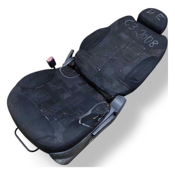 Banco Dianteiro Esquerdo  Citroën C3 2008 2009 2010 Detalhe Preto