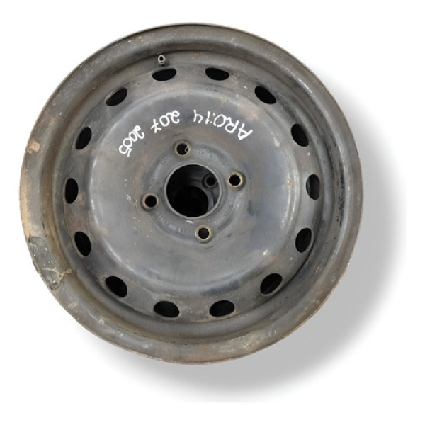 Roda Avulsa Ferro Aro 14 Peugeot 207 2005 2006 2007 A 2011 Prateado