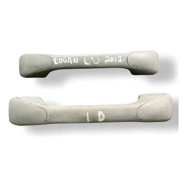 Kit 2 Puxadores Alça Teto Renault Logan 2011 2012 203 2014 Cinza