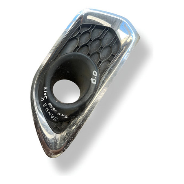 Grade Farol Milha Lado Direito Com Furo Sandero 263318814r Preto Direito