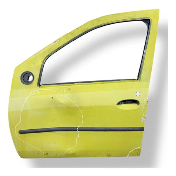 Porta Dianteira Esquerda Renault Logan 1.6 2008 2009 Detalhe Dianteira Esquerda Amarelo
