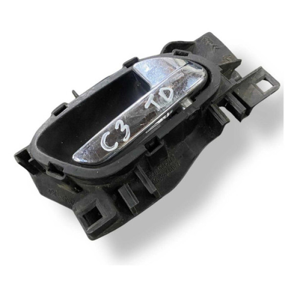 Maçaneta Interna Traseiro Direita Citroen C3 2012 9683446077 Preto Traseira