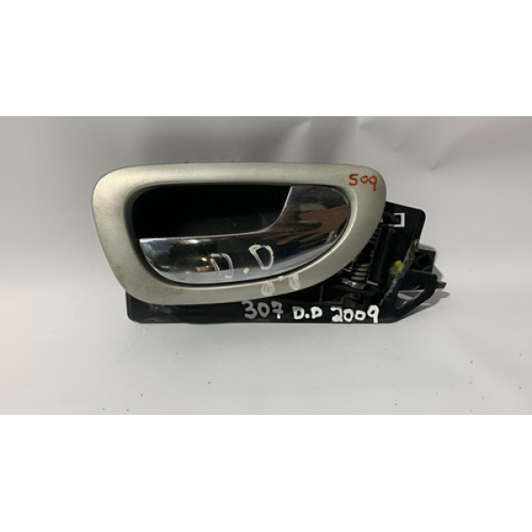  Maçaneta Interna Dianteira Direita Peugeot  307 2010 Preto Dianteira