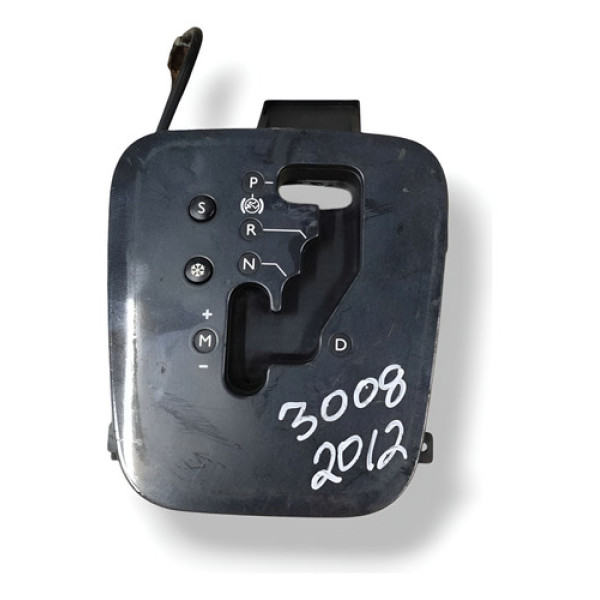 Moldura Alavanca Manopla Cambio Peugeot 3008 2012 96720973 Preto Lisa