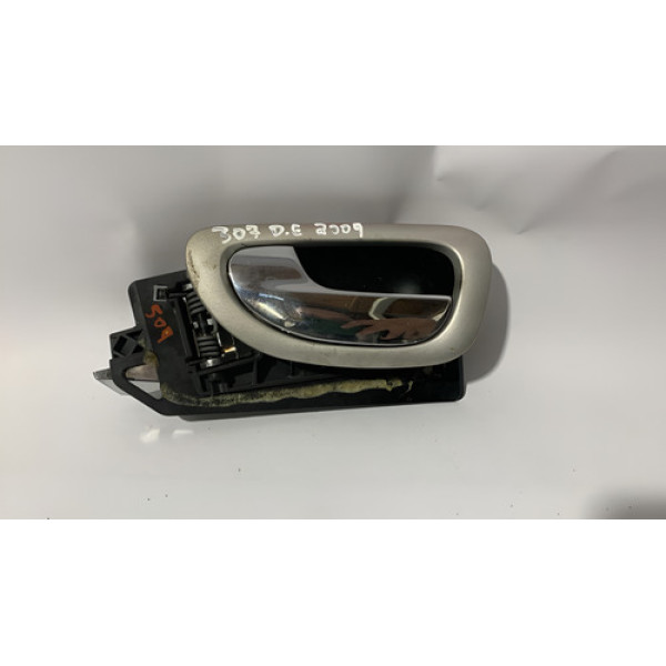  Maçaneta Interna Dianteira Esquerda Peugeot  307 2010 Preto Dianteira