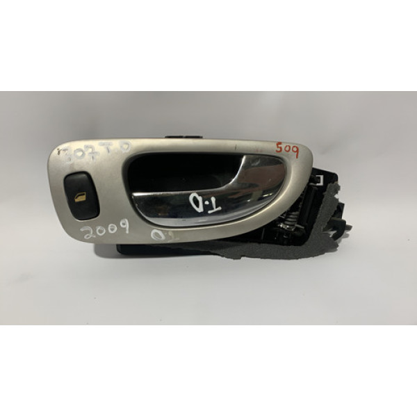  Maçaneta Interna Traseira Direita Peugeot  307 2010 Preto Traseira