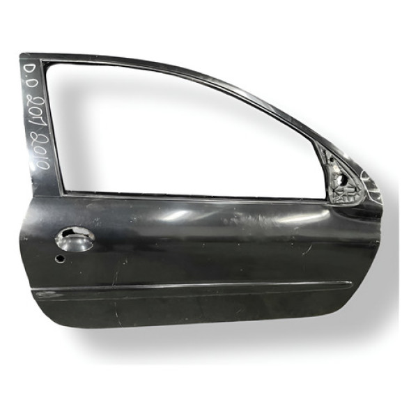 Porta Dianteira Direita Peugeot 207 2008 2009 2010 Detalhe Preto Direita Dianteira
